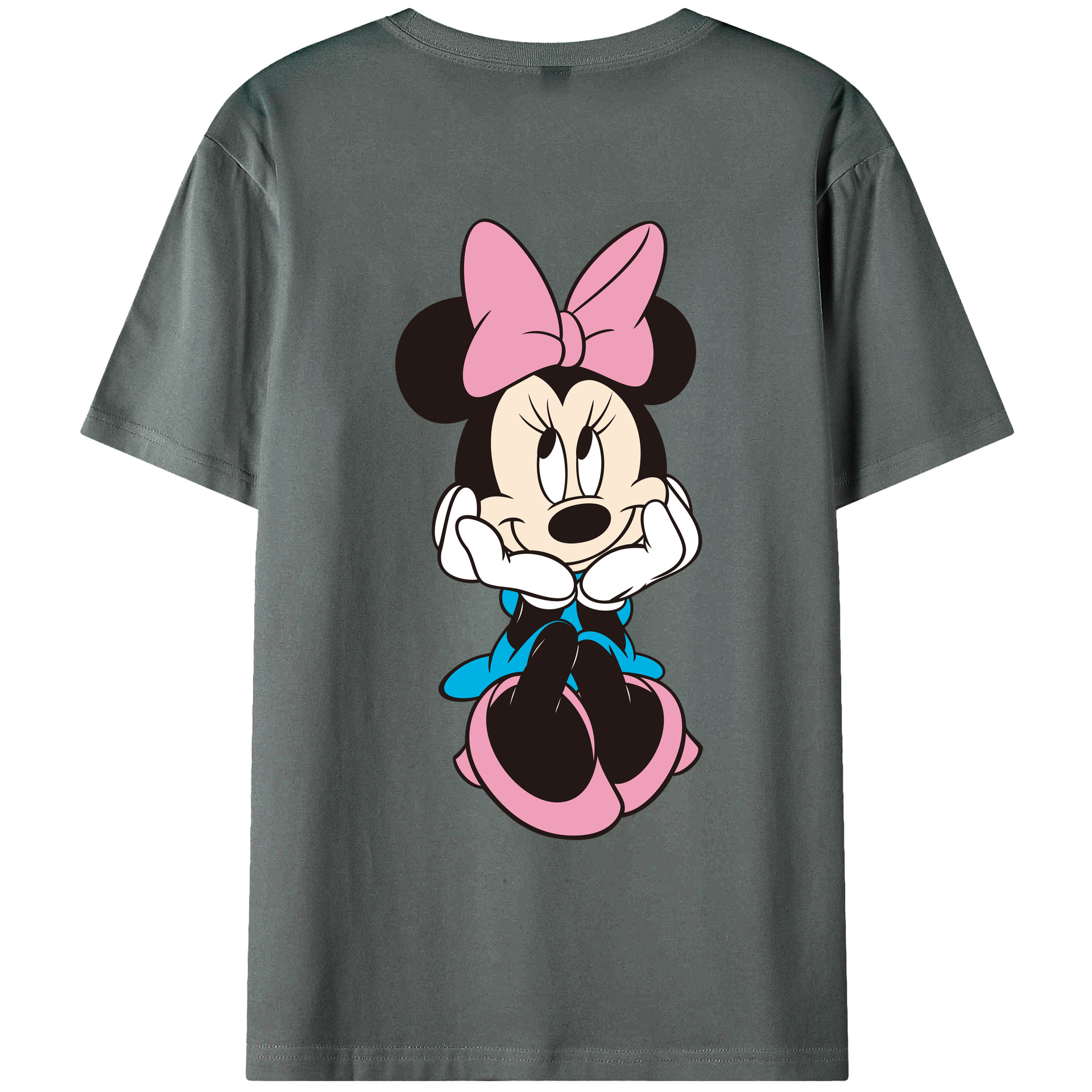 ミッキーマウス Mickey Mouse 綿100％ メンズ半袖Tシャツ（バックプリント） 通気性